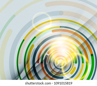 Circular lines circles, geometric abstract background. Vector illustration