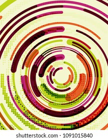Circular lines circles, geometric abstract background. Vector illustration