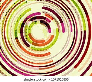 Circular lines circles, geometric abstract background. Vector illustration