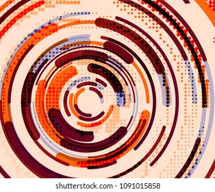 Circular lines circles, geometric abstract background. Vector illustration