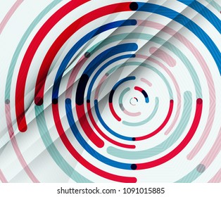 Circular lines circles, geometric abstract background. Vector illustration