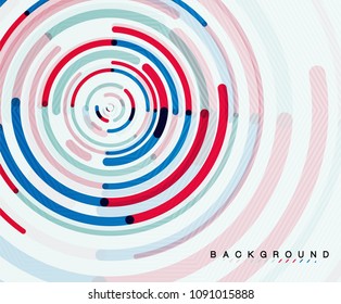 Circular lines circles, geometric abstract background. Vector illustration