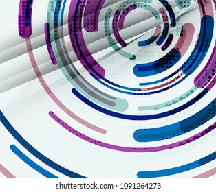Circular lines circles, geometric abstract background. Vector illustration