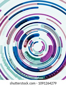 Circular lines circles, geometric abstract background. Vector illustration