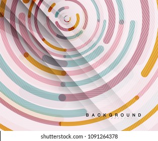 Circular lines circles, geometric abstract background. Vector illustration
