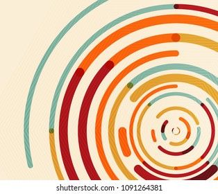 Circular lines circles, geometric abstract background. Vector illustration