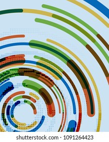 Circular lines circles, geometric abstract background. Vector illustration