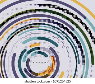 Circular lines circles, geometric abstract background. Vector illustration