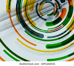 Circulación de líneas, fondo abstracto geométrico. Ilustración del vector