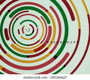 Circular lines circles, geometric abstract background. Vector illustration