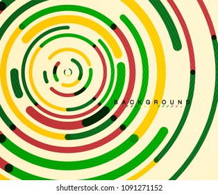 Circular lines circles, geometric abstract background. Vector illustration