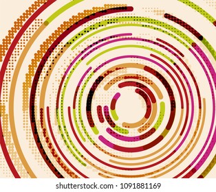 Circular lines circles, geometric abstract background. Vector illustration
