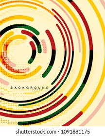 Circular lines circles, geometric abstract background. Vector illustration