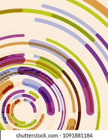 Circular lines circles, geometric abstract background. Vector illustration