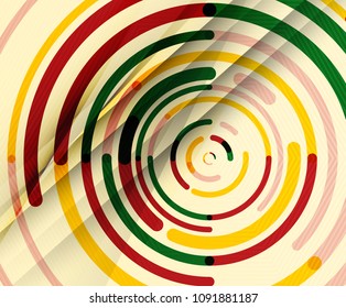 Circular lines circles, geometric abstract background. Vector illustration