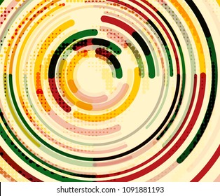 Circular lines circles, geometric abstract background. Vector illustration