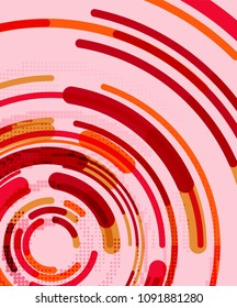Circular lines circles, geometric abstract background. Vector illustration