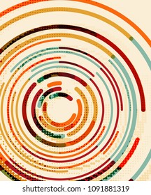 Circular lines circles, geometric abstract background. Vector illustration