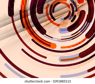 Circular lines circles, geometric abstract background. Vector illustration