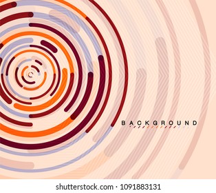 Circular lines circles, geometric abstract background. Vector illustration