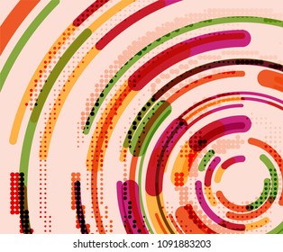 Circular lines circles, geometric abstract background. Vector illustration