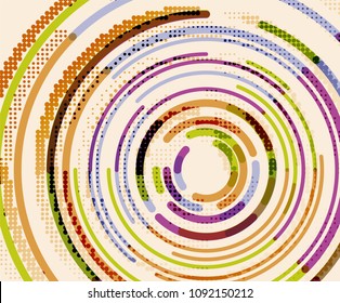Circular lines circles, geometric abstract background. Vector illustration