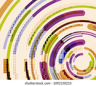 Circular lines circles, geometric abstract background. Vector illustration