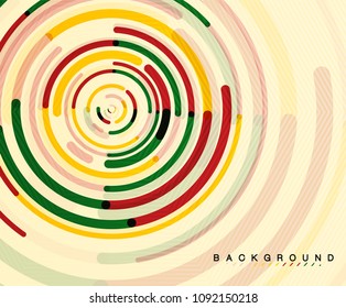 Circular lines circles, geometric abstract background. Vector illustration