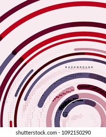 Circular lines circles, geometric abstract background. Vector illustration