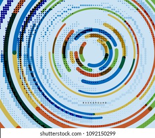 Circular lines circles, geometric abstract background. Vector illustration