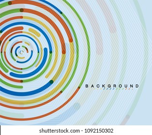 Circular lines circles, geometric abstract background. Vector illustration