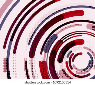 Kreislinien, Kreise, geometrischer abstrakter Hintergrund. Vektorgrafik