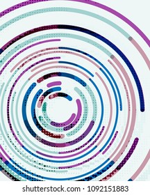 Kreislinien, Kreise, geometrischer abstrakter Hintergrund. Vektorgrafik
