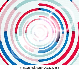 Kreislinien, Kreise, geometrischer abstrakter Hintergrund. Vektorgrafik
