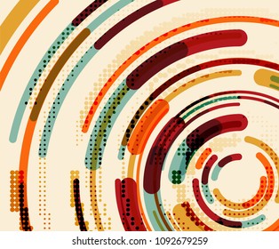 Circular lines circles, geometric abstract background. Vector illustration