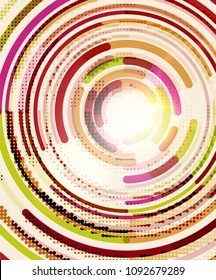 Circular lines circles, geometric abstract background. Vector illustration