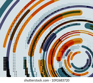 Circular lines circles, geometric abstract background. Vector illustration