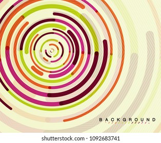 Circular lines circles, geometric abstract background. Vector illustration
