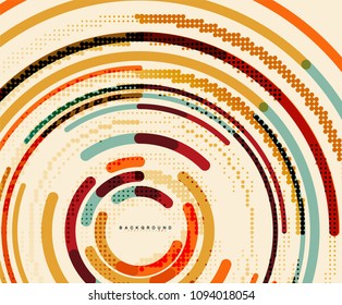 Circular lines circles, geometric abstract background. Vector illustration