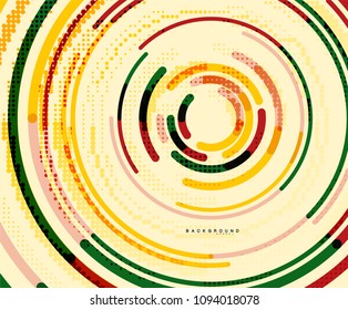 Circular lines circles, geometric abstract background. Vector illustration