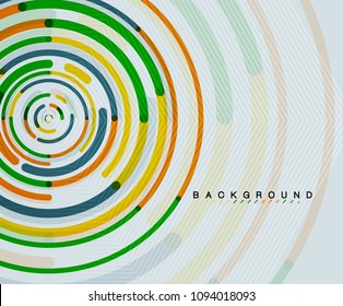 Circular lines circles, geometric abstract background. Vector illustration