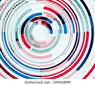 Circular lines circles, geometric abstract background. Vector illustration