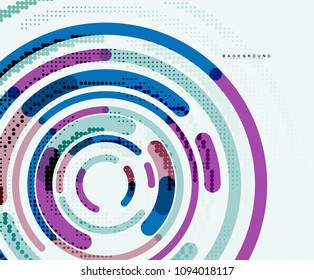 Circular lines circles, geometric abstract background. Vector illustration