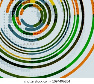 Circular lines circles, geometric abstract background. Vector illustration