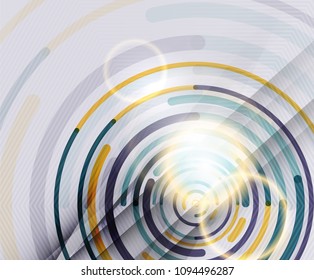 Circular lines circles, geometric abstract background. Vector illustration