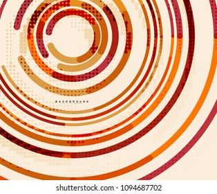 Circular lines circles, geometric abstract background. Vector illustration