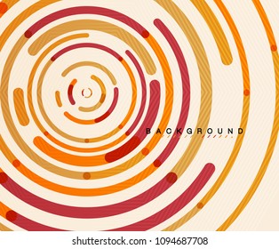Circular lines circles, geometric abstract background. Vector illustration