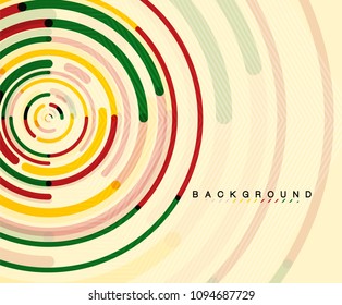 Circular lines circles, geometric abstract background. Vector illustration