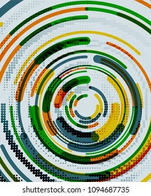 Circular lines circles, geometric abstract background. Vector illustration