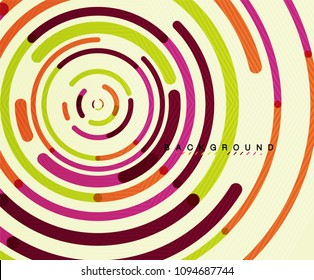 Circular lines circles, geometric abstract background. Vector illustration